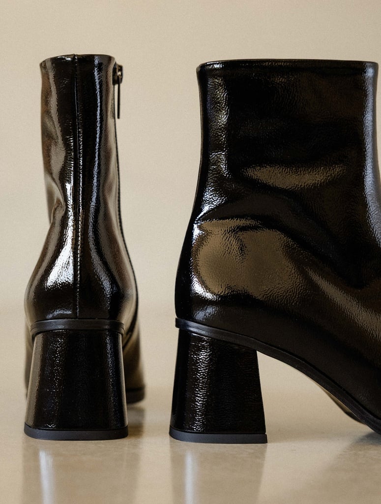 Scarlett Noir Vinyl - Cuir Verni Froissé