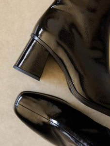 Scarlett Noir Vinyl - Cuir Verni Froissé