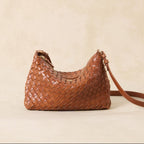 Sac petit tressé Serion Violette - Camel