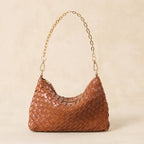Sac petit tressé Serion Violette - Camel