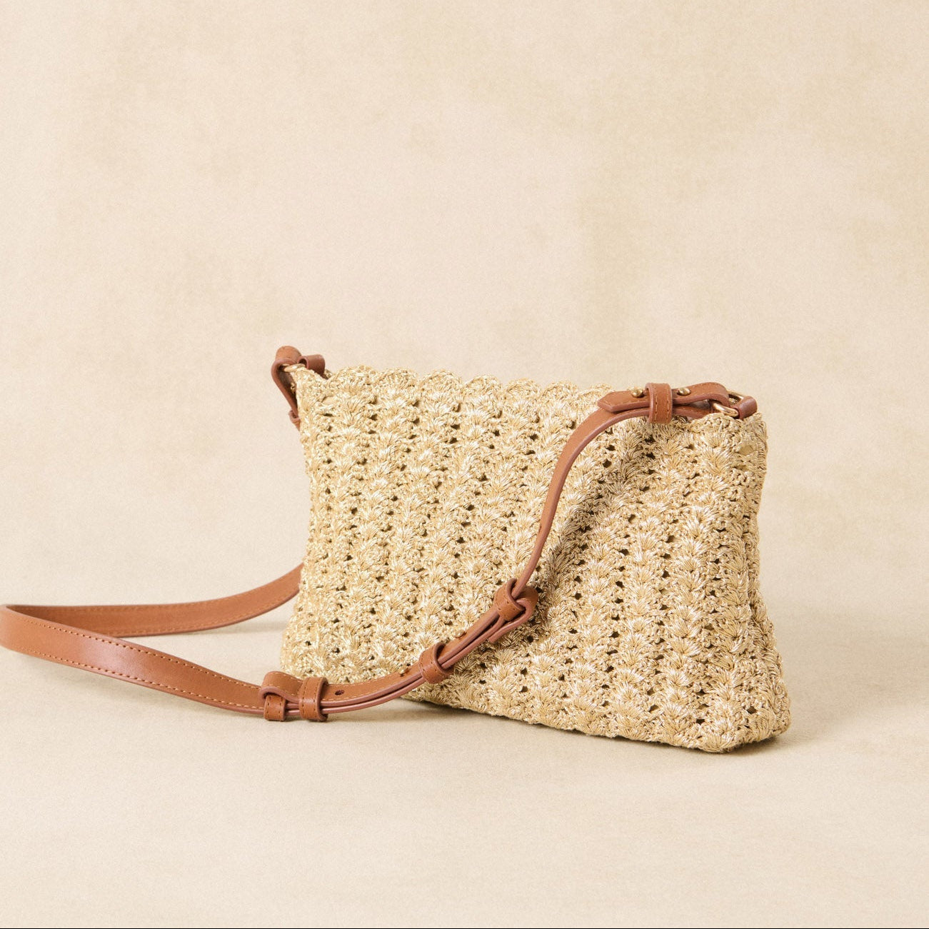 Sac petit crochet Serion Violette - Doré