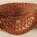 Sac petit tressé Serion Violette - Camel