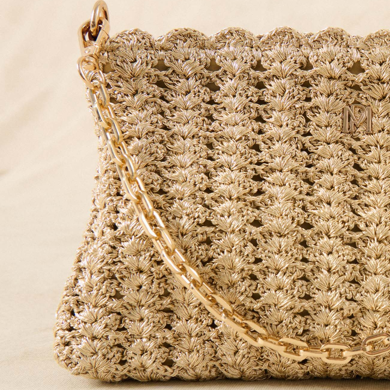Sac petit crochet Serion Violette - Doré