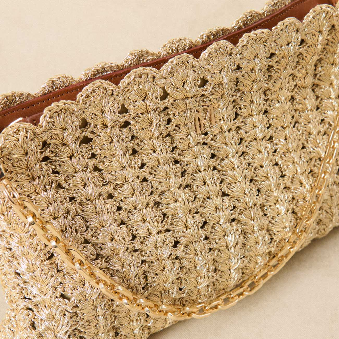 Sac petit crochet Serion Violette - Doré