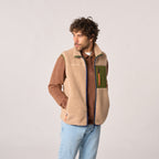 SHE45 - Veste en sherpa Mixte zippée sans manche - Naturel