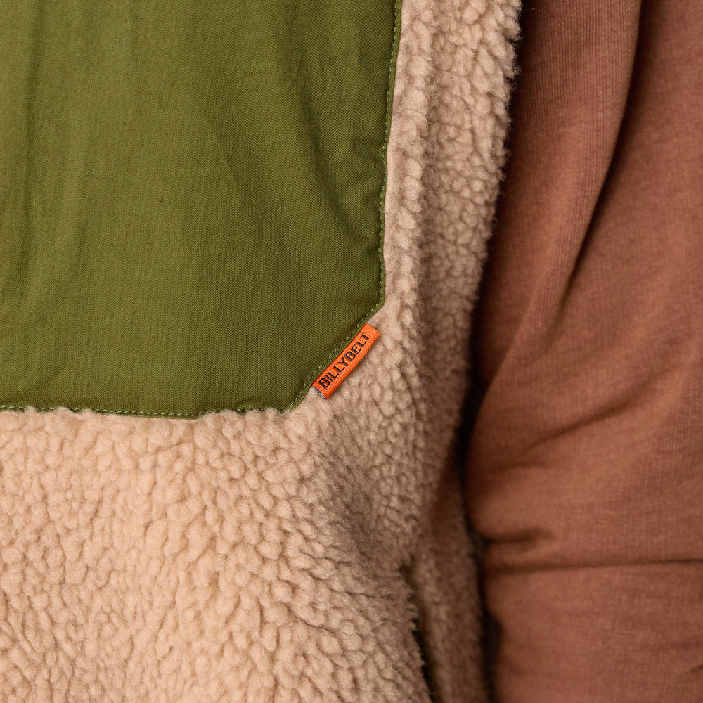 SHE45 - Veste en sherpa Mixte zippée sans manche - Naturel