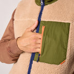 SHE45 - Veste en sherpa Mixte zippée sans manche - Naturel