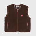 SHE50 - Veste en sherpa femme zippée sans manche - Marron