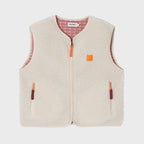 SHE54 - Veste en sherpa femme zippée sans manche - Beige