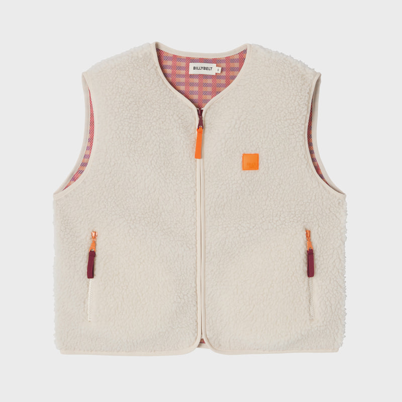 SHE54 - Veste en sherpa femme zippée sans manche - Beige