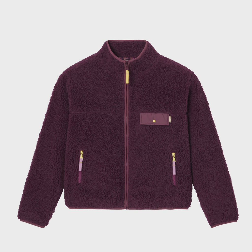 SHE58 - Veste en sherpa femme zippée manche longue - Prune