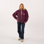 SHE58 - Veste en sherpa femme zippée manche longue - Prune