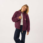 SHE58 - Veste en sherpa femme zippée manche longue - Prune