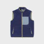 SHE61 - Veste en sherpa femme zippée sans manche - Bleu
