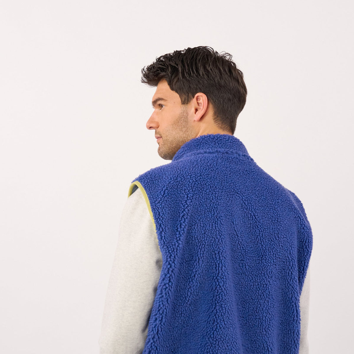 SHE61 - Veste en sherpa femme zippée sans manche - Bleu