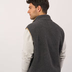 SHE62 - Veste en sherpa homme zippée sans manche - Gris