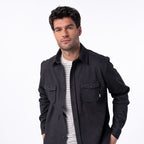 SUR04- Surchemise en maille infroissable - Noir
