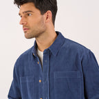 SV02- Surchemise en velours - Bleu
