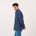 SV02- Surchemise en velours - Bleu