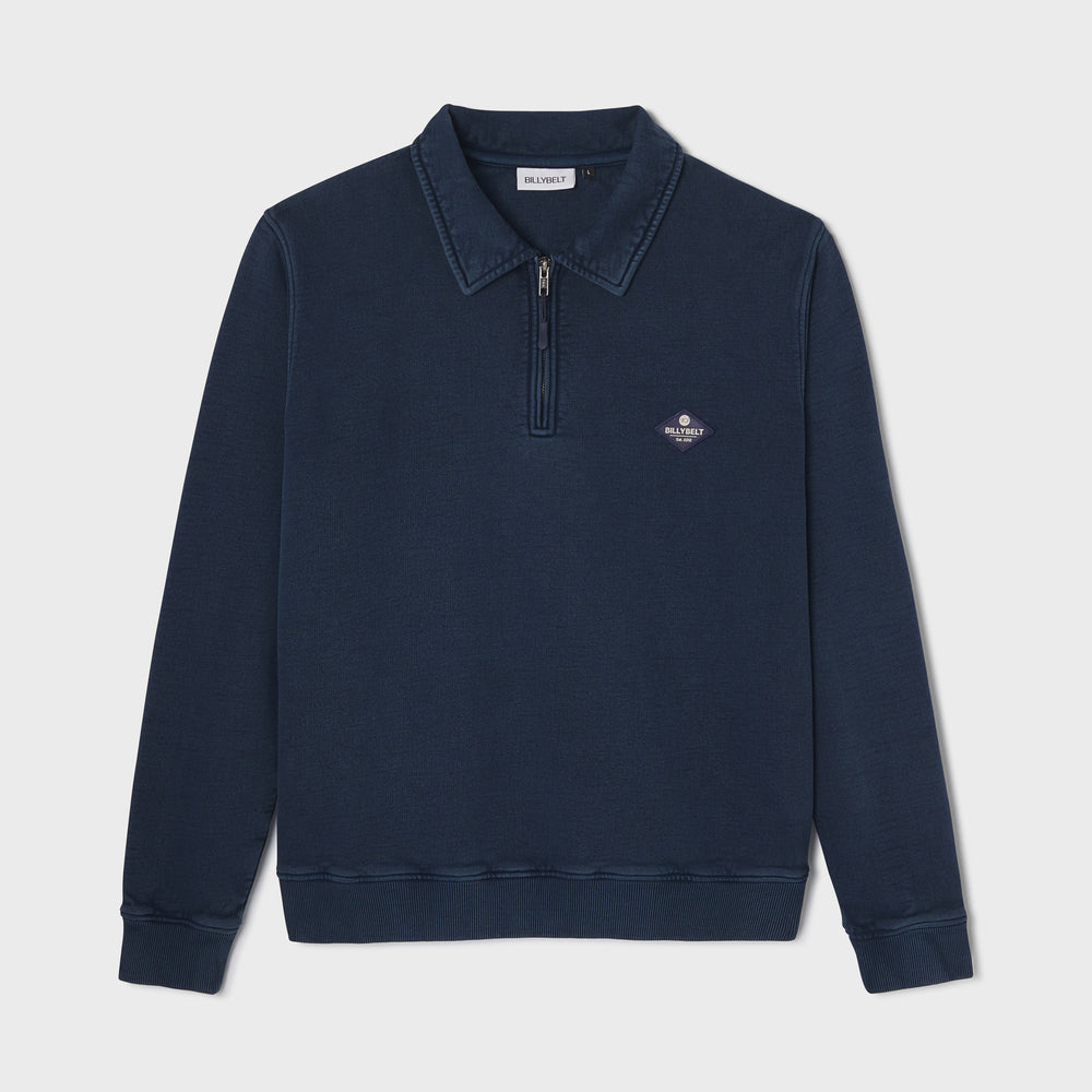 Sweat à col zippé - Marine - Homme