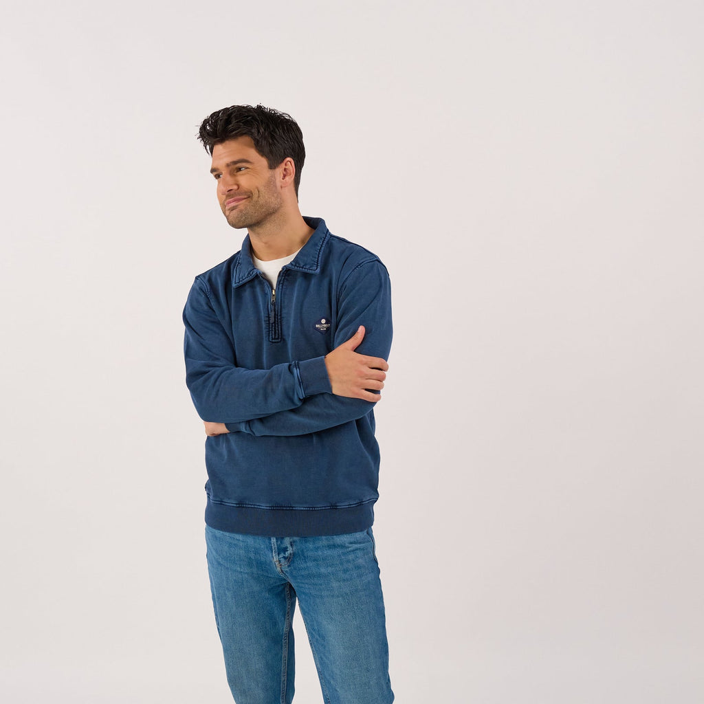Sweat à col zippé - Marine - Homme