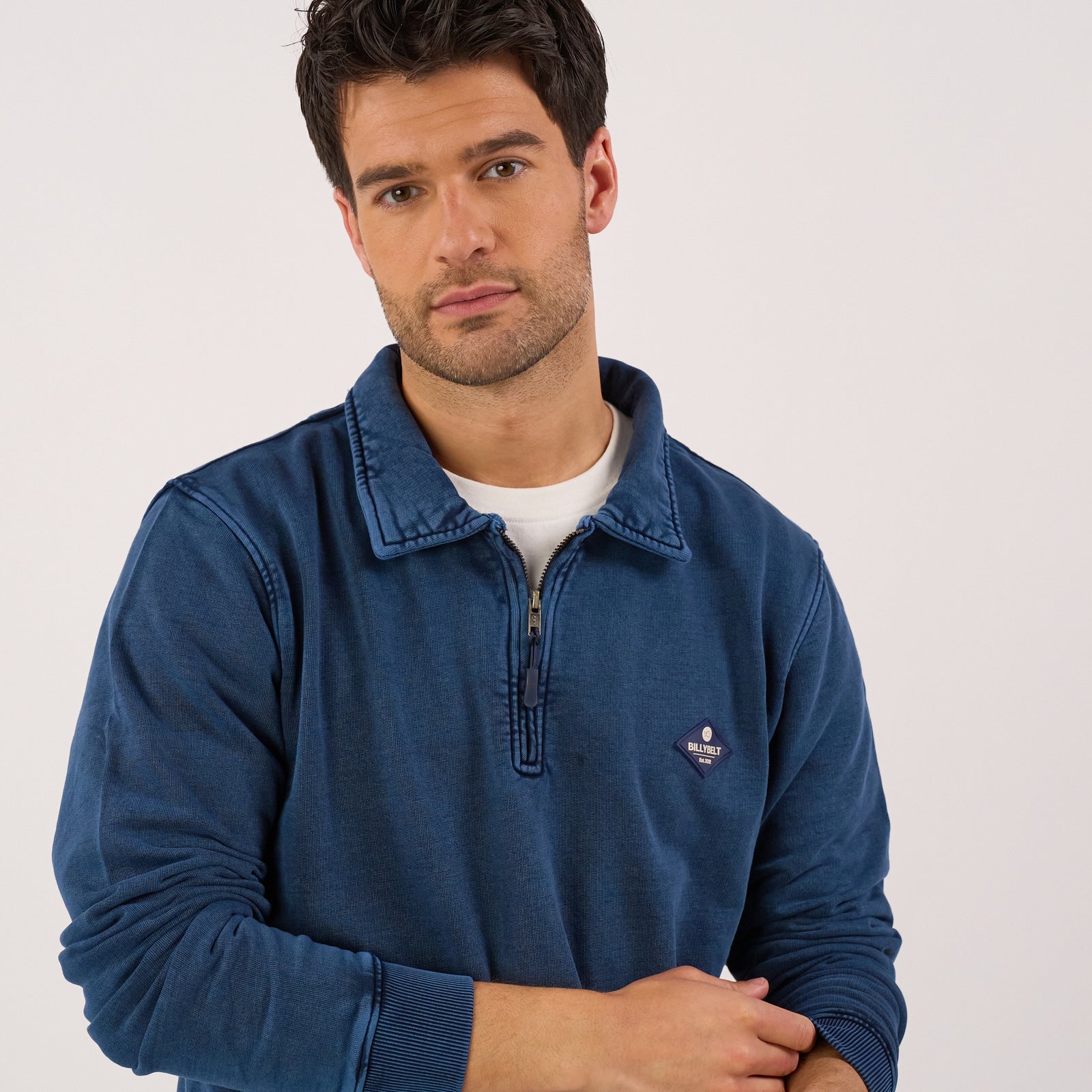 Sweat à col zippé - Marine - Homme