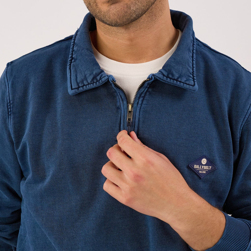 Sweat à col zippé - Marine - Homme