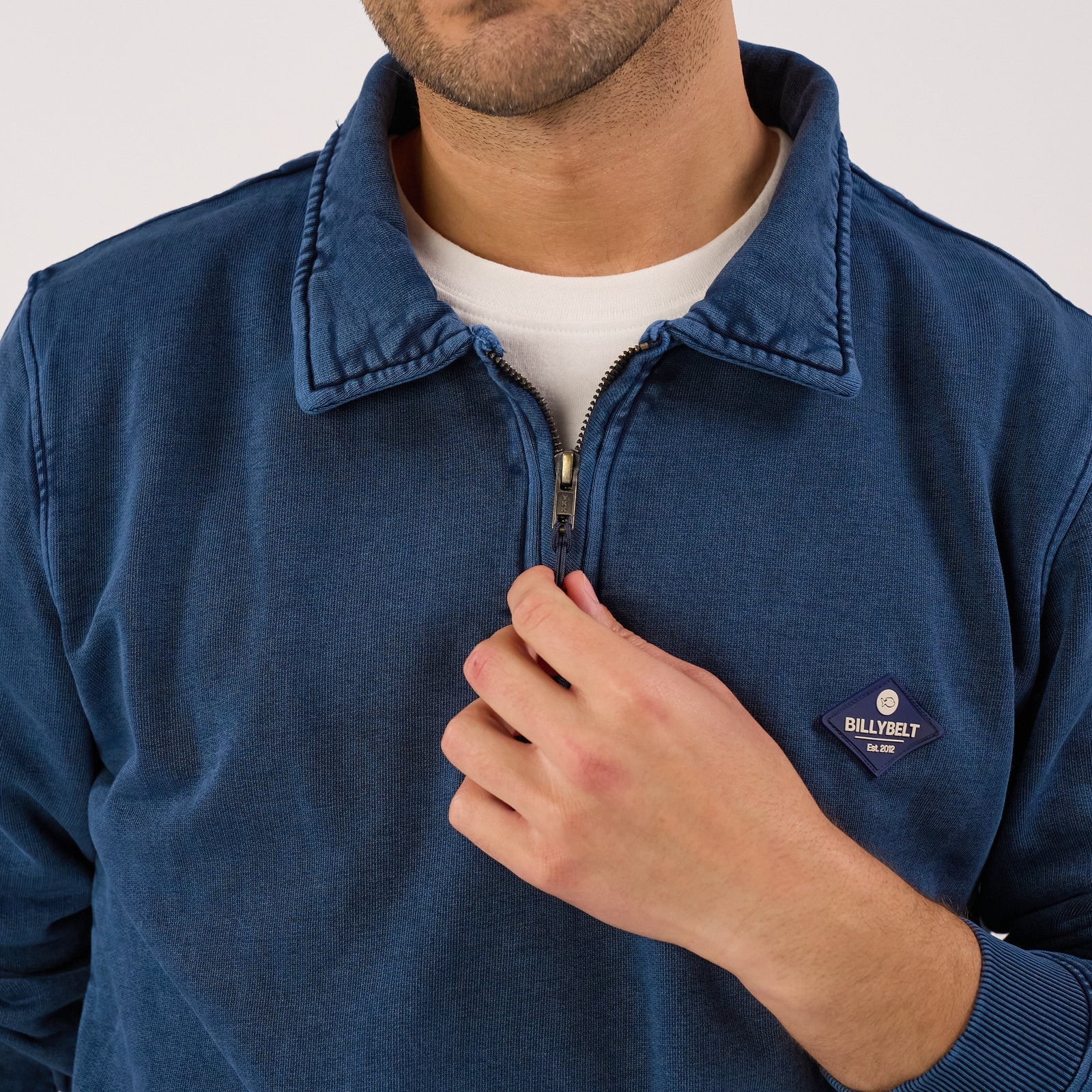 Sweat à col zippé - Marine - Homme