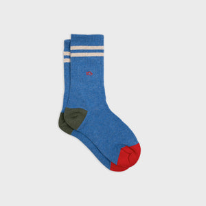 TE20 - Chaussettes retro - Bleu Clair, rayé beige - Homme