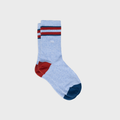 TE31 - Chaussettes garçon retro - Bleu clair, rayé rouge et bleu - Homme