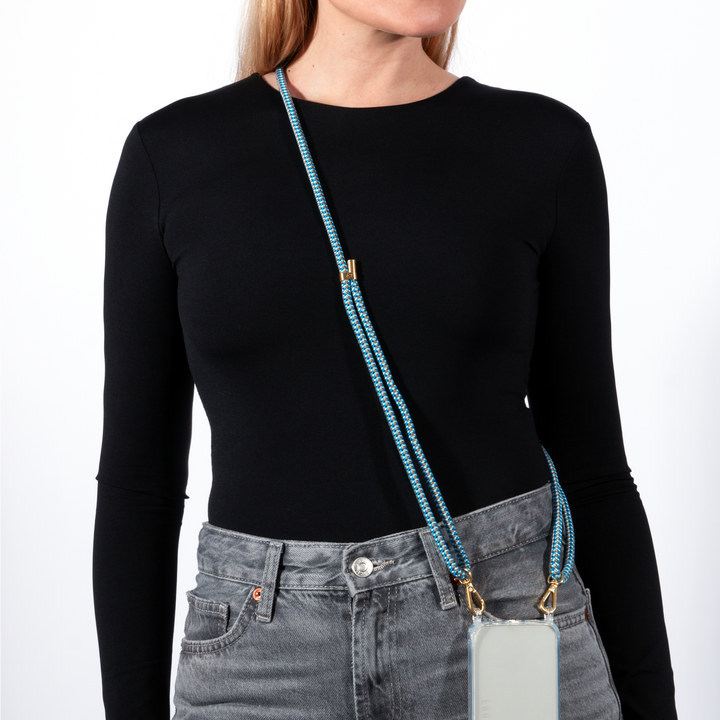 Tessa - Multicolore - Double-Bleu - Cordon 2 coloris pour téléphone