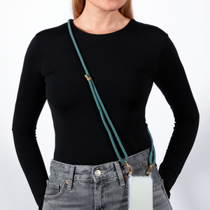 Tessa - Multicolore - Émeraude-Gris - Cordon 2 coloris pour téléphone