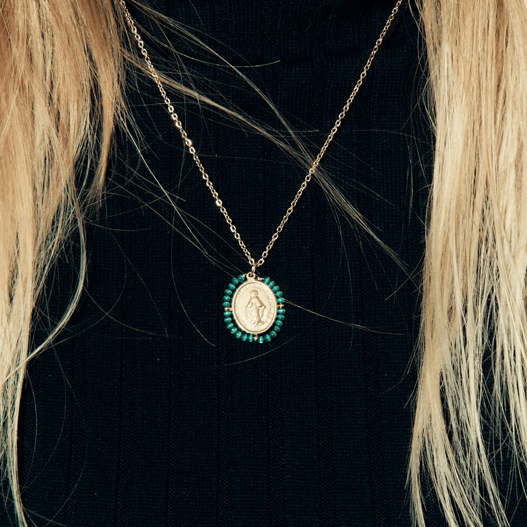 Collier Medaille Santa Maria Precious - Green