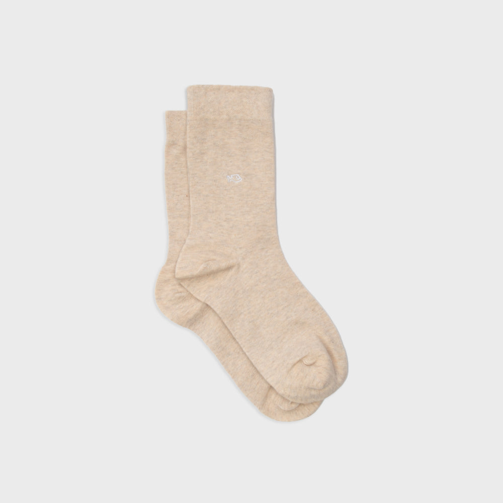 U29 Chaussettes en coton peigné Unies -Beige  - Homme