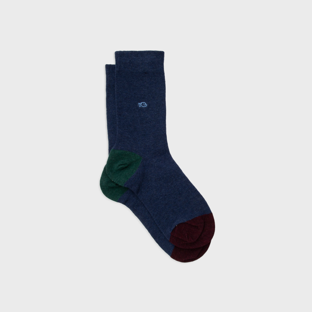UF02 Chaussettes en coton peigné unies - Marine chiné - Homme