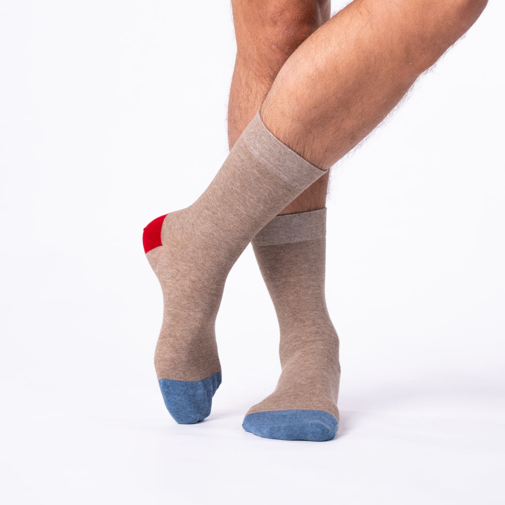 UF12 Chaussettes en coton peigné Unies - Marron - Homme