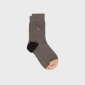 UF15 Chaussettes en coton peigné unies - Marron chiné - Homme