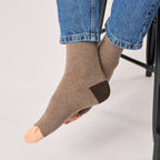 UF15 Chaussettes en coton peigné unies - Marron chiné - Homme
