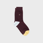 UF16 Chaussettes en coton peigné unies - Bordeaux chiné - Homme