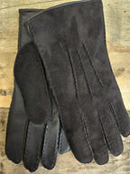 Gabriel - Gant en cuir lisse et suédine Homme -  Ebony