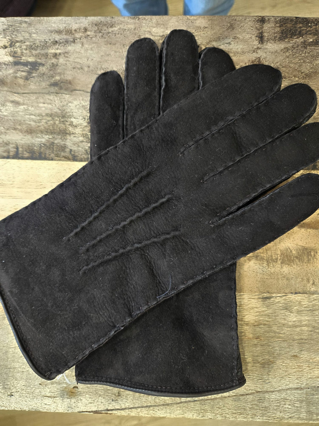 Gabriel - Gant en cuir lisse et suédine Homme -  Ebony