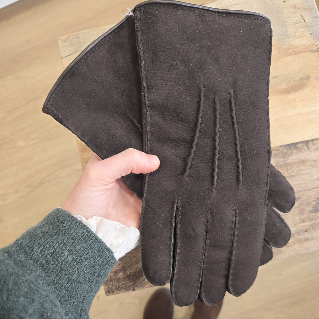 Gabriel - Gant en cuir lisse et suédine Homme -  Ebony
