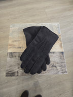 Gabriel - Gant en cuir lisse et suédine Homme -  Ebony