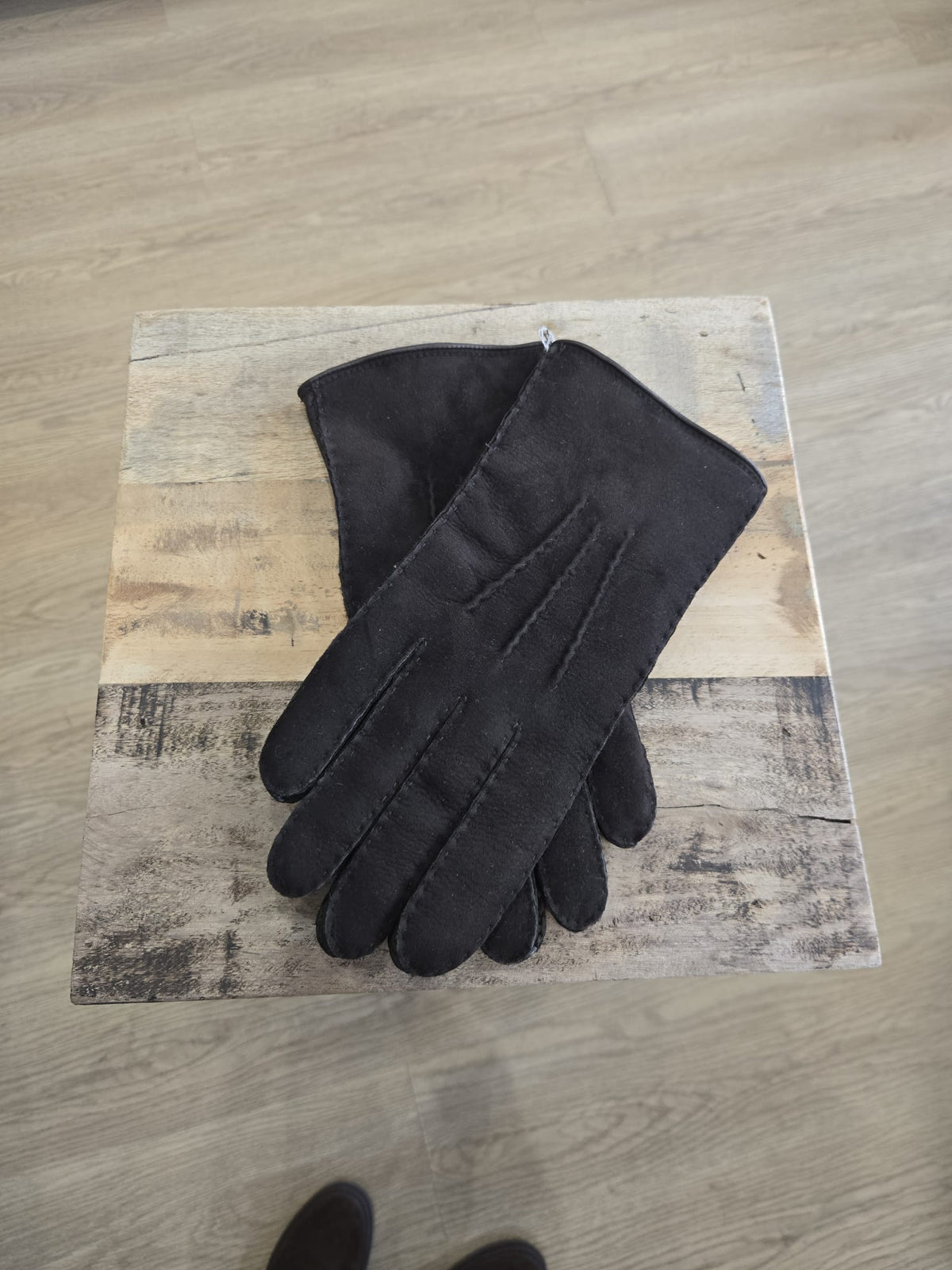 Gabriel - Gant en cuir lisse et suédine Homme -  Ebony