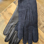 Hubert - Gant en cuir lisse et suédine Homme - Navy