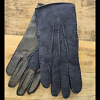 Hubert - Gant en cuir lisse et suédine Homme - Navy