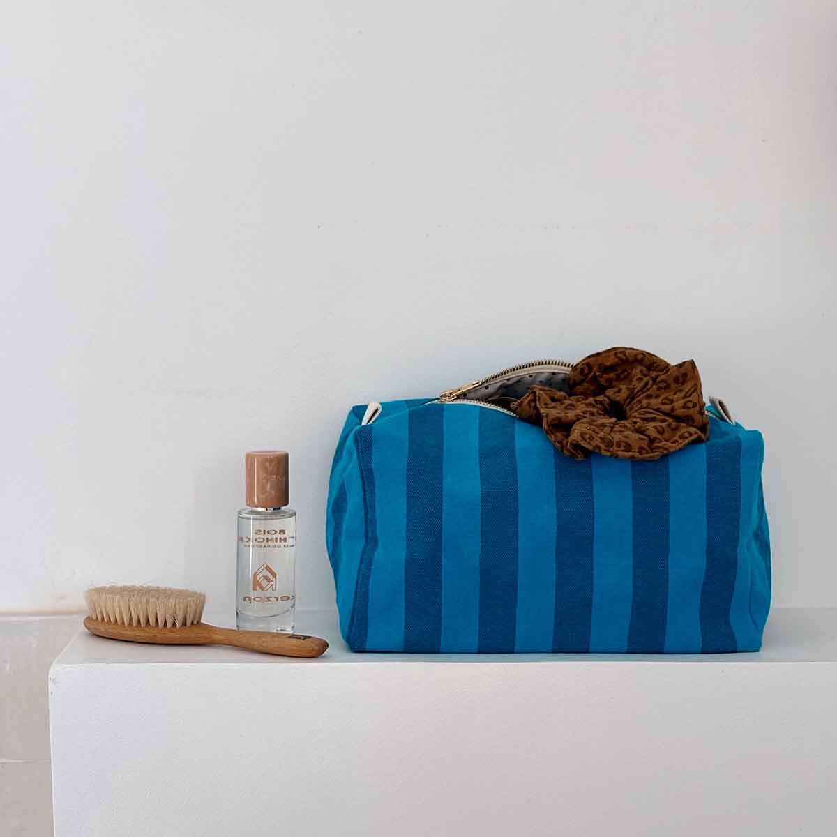 Trousse de Toilette - Vic Rayures Tahitian Turquoise