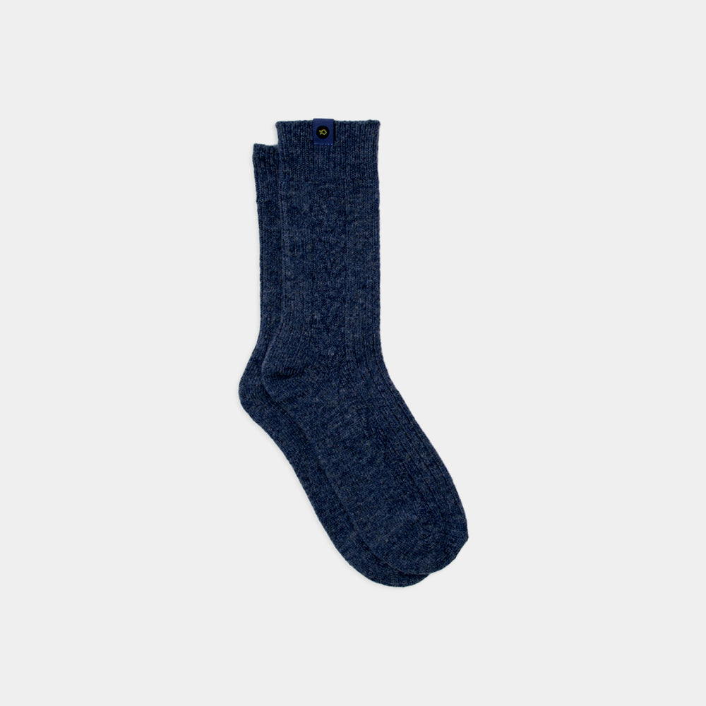 WO01 - Chaussette en laine  Marine - Homme