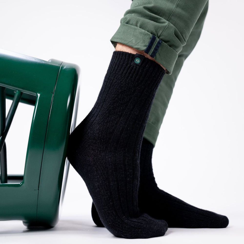 WO05 Chaussette en laine Noir - Homme