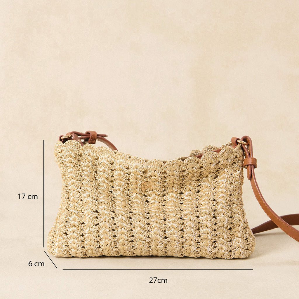 Sac petit crochet Serion Violette - Doré